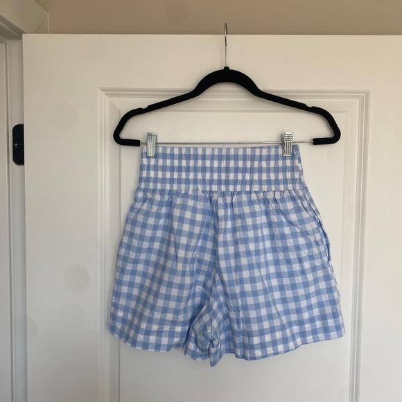 NWOT Hill House 100% cotton Livie Nap Shorts in Blue Clip Dot Check Size XS - Picture 8 of 9